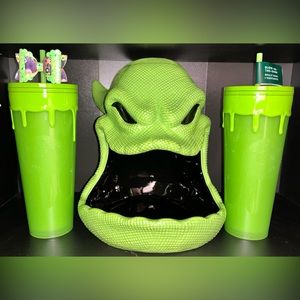 Oogie Boogie Candy Dish with Starbucks Slime Tumblers
